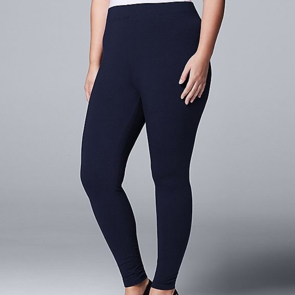 SIMPLY VERA VERA WANG MID-RISE COTTON LEGGINGS - Picture 1 of 5